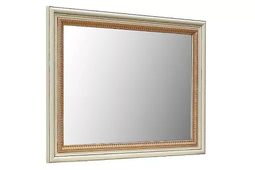 Зеркало "Альба 18" П 485.18 слоновая кость (с зол., с сер.) купить в Москве - фото №1