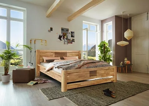 Кровать "Валенсия", дуб массив 1600*2000 купить в Москве - фото №1