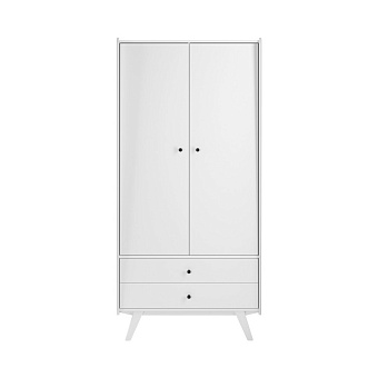 Шкаф Винтаж 2 двери 2 ящика белый лак купить в Москве - фото №1