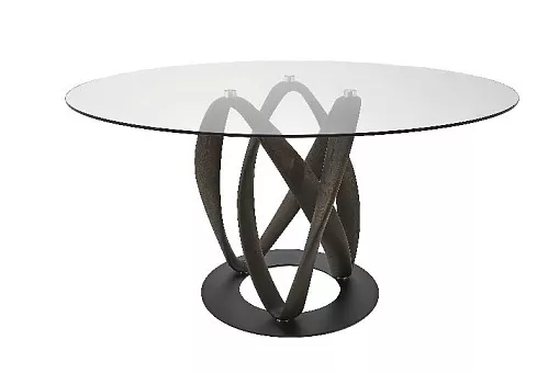 Стол овальный Инфинити (стекло 8 мм) 1800 массив дуба купить в Москве - фото №1