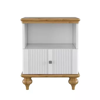 Тумба прикроватная Рандеву-01 (Белый лак + антик №24) купить в Москве - фото №1