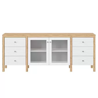 Тумба ТВ Вояж-26-РЯ Белый лак  + антик №24 купить в Москве - фото №1