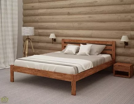 Кровать двуспальная Норвегия-2 из массива дуба купить в Москве - фото №1