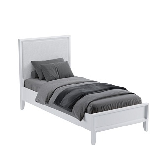 Кровать Бридж  90х200 с мягким изголовьем белый лак купить в Москве - фото №1