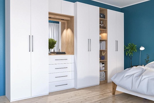 Набор мебели для спальни Отис П1 ЛДСП (Белый) купить в Москве - фото №1