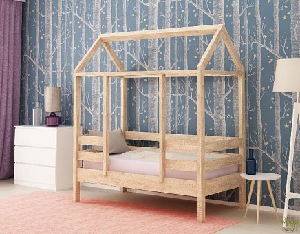 Кровать-домик Оттава-4 из массива дуба купить в Москве - фото №1