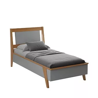 Кровать Винтаж 90х200 серый лак/браун купить в Москве - фото №1