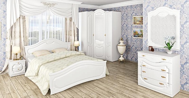Набор мебели для спальни Орхидея 1 (Белое дерево/Белый) купить в Москве - фото №1