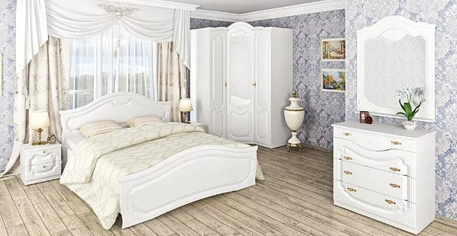 Набор мебели для спальни Орхидея 1 (Белое дерево/Белый) купить в Москве - фото №1