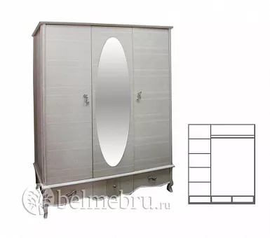Шкаф для одежды Лаура ММ-267-01/03 купить в Москве - фото №1 Шкаф для одежды Лаура ММ-267-01/03 купить в Москве - фото №1
