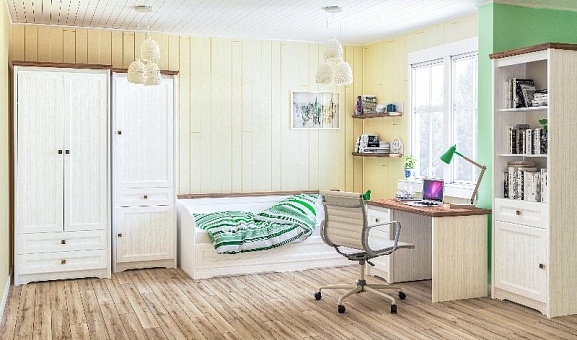 Набор мебели для спальни Тиволи 2 (Белый структурный/ Дуб стирлинг) купить в Москве - фото №1