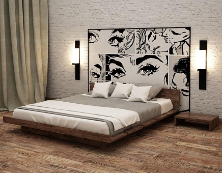 Кровать полутороспальная Япония из массива дуба купить в Москве - фото №1