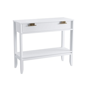 Консоль Бридж1 ящик и полка белый лак купить в Москве - фото №1