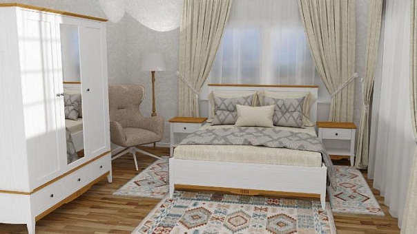 Набор мебели для спальни Пенни (Белый воск/ Антик №24) купить в Москве - фото №1