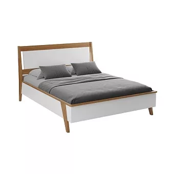 Кровать Винтаж 160х200 белый лак/браун купить в Москве - фото №1