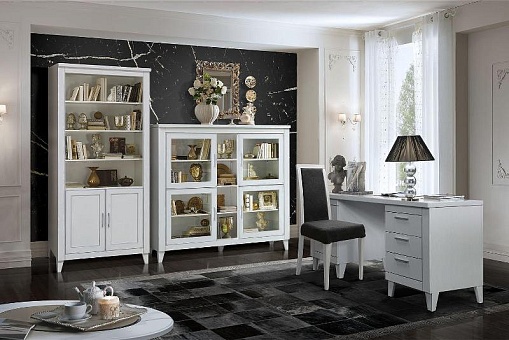 Набор мебели для кабинета Амадей (Слоновая кость с серебром) купить в Москве - фото №1