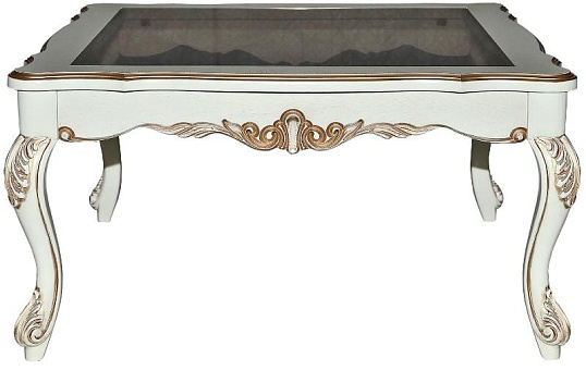 Стол журнальный «Альба» П4.485.0.06 Слоновая кость с золочением купить в Москве - фото №1