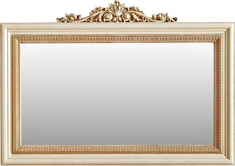 Зеркало "Альба 09К" П 485.09К слоновая кость (с зол., с сер.) купить в Москве - фото №1