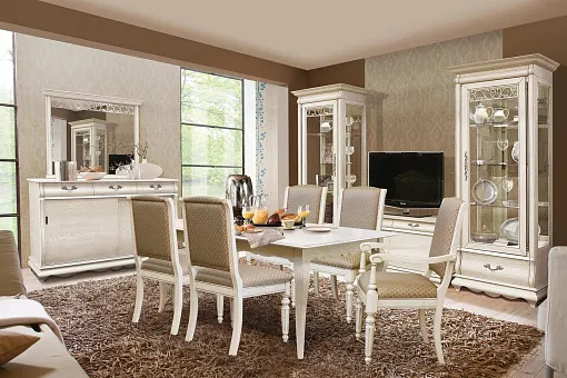 НАБОР МЕБЕЛИ ДЛЯ ГОСТИНОЙ ОСКАР 3 (цвет белая эмаль с патиной) купить в Москве - фото №1 НАБОР МЕБЕЛИ ДЛЯ ГОСТИНОЙ ОСКАР 3 (цвет белая эмаль с патиной) купить в Москве - фото №1