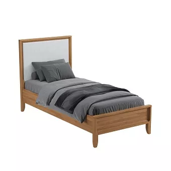 Кровать Бридж  90х200 с мягким изголовьем браун/белый лак купить в Москве - фото №1