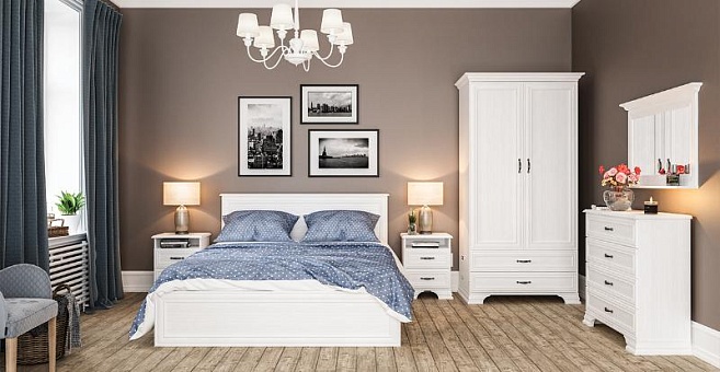 Набор мебели для спальни Юнона (Белый структурный) купить в Москве - фото №1