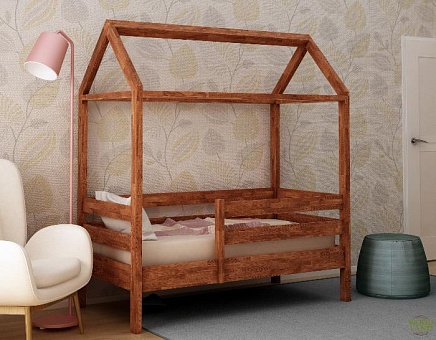 Кровать-домик Оттава-3 из массива дуба купить в Москве - фото №1