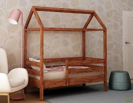 Кровать-домик Оттава-3 из массива дуба купить в Москве - фото №1
