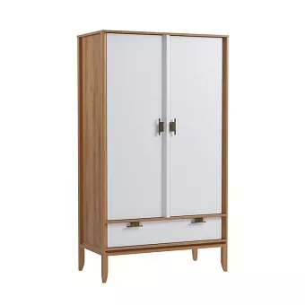 Шкаф 2х дверный Бридж браун/белый лак купить в Москве - фото №1