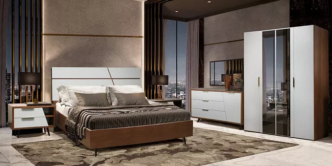 Набор мебели для спальни Дельта (цвет коньяк ТП+айвори) купить в Москве - фото №1