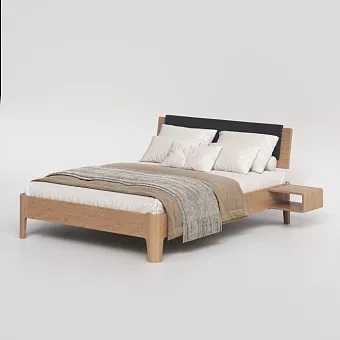 Кровать Lugo modern (RO191+RX191+R205) 90*200 с мягкой спинкой из массива дуба купить в Москве - фото №1