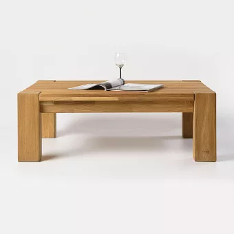 Стол журнальный "Прованс 03" «проходные ноги», сечение ноги 12х9, ширина 110, дуб массив купить в Москве - фото №1