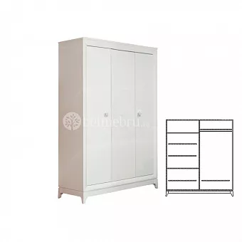 Шкаф для одежды Сабрина ММ-302-01/03Б купить в Москве - фото №1