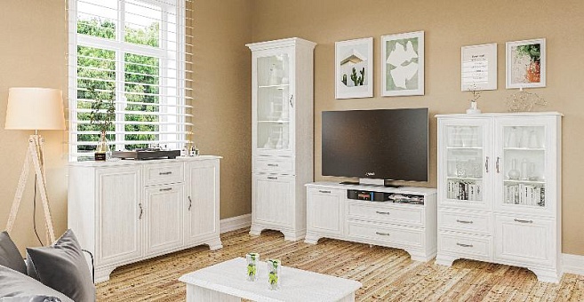Набор мебели для гостиной Юнона (Белый структурный) купить в Москве - фото №1