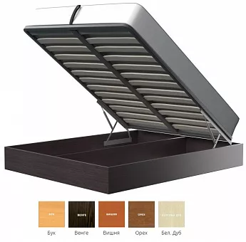 Бельевой ящик из ЛДСП с ортопедическим основанием широкими ламелями с подъёмным механизмом и газовыми пружинами купить в Москве - фото №1