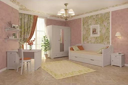 Набор мебели для детской Бейли 2 (цвет белый воск) купить в Москве - фото №1