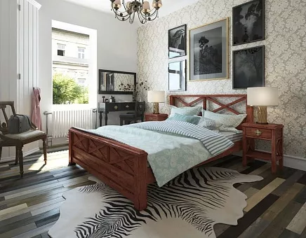 Кровать детская Скандинавия из массива дуба купить в Москве - фото №1