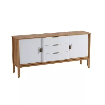 Комод Бридж 2 двери 3 ящика (тумба 23) браун/белый лак купить в Москве - фото №1