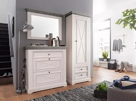 Набор мебели для прихожей Форест (цвет белый воск/антрацит) купить в Москве - фото №1