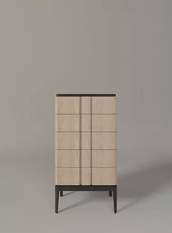 Комод 5 ящиков ICONS узкий Беленый дуб купить в Москве - фото №1