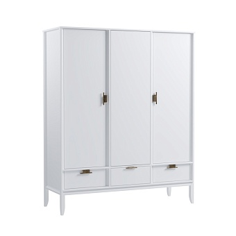 Шкаф 3х дверный Бридж с глухими дверями белый лак купить в Москве - фото №1