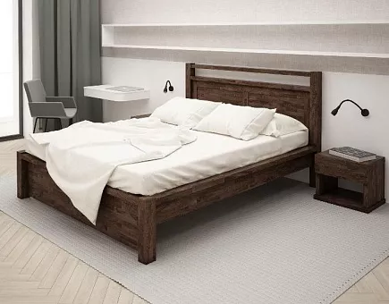 Кровать двуспальная Англия из массива дуба купить в Москве - фото №1