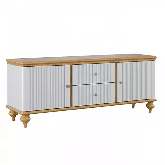 Тумба ТВ Рандеву-22 (Белый лак + антик №24) купить в Москве - фото №1