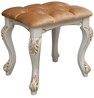 Банкетка "Альба 26" П 524.26 слоновая кость (с зол., с сер.) купить в Москве - фото №1