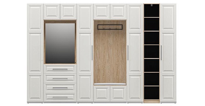 Набор мебели для прихожей Отис П8 МДФ/ПВХ (Крем крашенное дерево) купить в Москве - фото №1