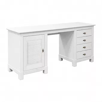 Стол письменный Рауна-14  2-х тумбовый белый воск купить в Москве - фото №1