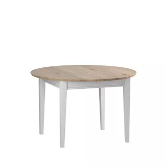 Стол обеденный раскладной Сканди D110/145 белый/антик купить в Москве - фото №1