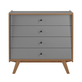 Комод Винтаж 4 ящика серый лак/браун купить в Москве - фото №1