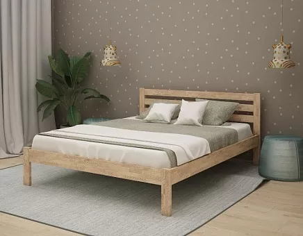 Кровать полутороспальная Норвегия-2 из массива дуба купить в Москве - фото №1