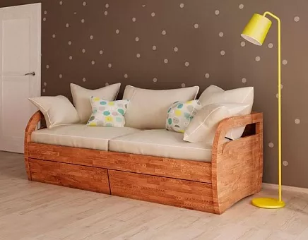 Кровать-софа Лион из массива дуба купить в Москве - фото №1