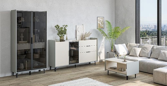 Набор мебели для гостиной Модена 3 (Персидский жемчуг/ Лунный камень) купить в Москве - фото №1